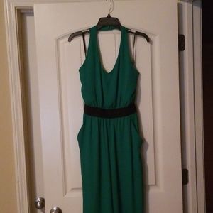 Medium green with black belt jumpsuit